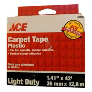 Ace Plastic Carpet Tape White 1.41inch x 42ft Ace Plastic Carpet Tape White 1.41inch x 42ft